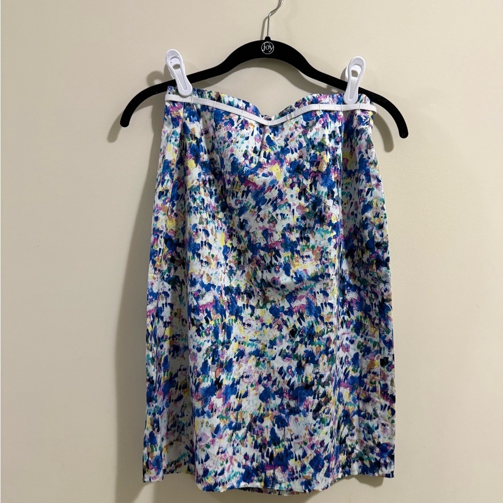 Ann Taylor Colorful Watercolor Floral Pencil Skirt